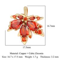 Luxurious Cross Leaves Gem Plating Inlay Zircon Gold Plated Jewelry Accessories sku image 2