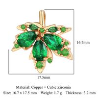 Luxurious Cross Leaves Gem Plating Inlay Zircon Gold Plated Jewelry Accessories sku image 3