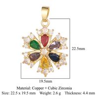 Luxurious Cross Leaves Gem Plating Inlay Zircon Gold Plated Jewelry Accessories sku image 18