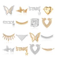 Sweet Simple Style Classic Style Letter Butterfly Copper Plating Inlay Zircon Gold Plated Charms Jewelry Accessories main image 1