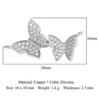 Sweet Simple Style Classic Style Letter Butterfly Copper Plating Inlay Zircon Gold Plated Charms Jewelry Accessories sku image 17