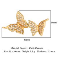 Sweet Simple Style Classic Style Letter Butterfly Copper Plating Inlay Zircon Gold Plated Charms Jewelry Accessories sku image 18