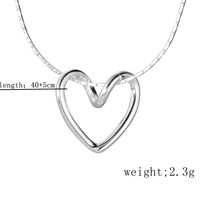 أسلوب بسيط شكل القلب الفضة الاسترليني مطلي بالفضة قلادة قلادة main image 6