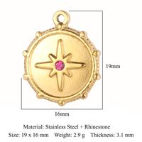 Streetwear Sun Titanium Steel Plating Inlay Rhinestones Zircon 18k Gold Plated Jewelry Accessories sku image 6