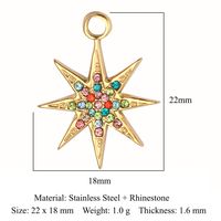 Streetwear Sun Titanium Steel Plating Inlay Rhinestones Zircon 18k Gold Plated Jewelry Accessories sku image 11