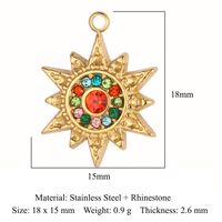 Streetwear Sun Titanium Steel Plating Inlay Rhinestones Zircon 18k Gold Plated Jewelry Accessories sku image 21
