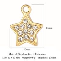 Streetwear Sun Titanium Steel Plating Inlay Rhinestones Zircon 18k Gold Plated Jewelry Accessories sku image 12