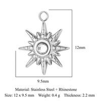 Streetwear Sun Titanium Steel Plating Inlay Rhinestones Zircon 18k Gold Plated Jewelry Accessories sku image 1