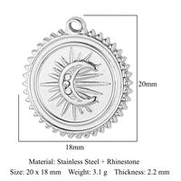Streetwear Sun Titanium Steel Plating Inlay Rhinestones Zircon 18k Gold Plated Jewelry Accessories sku image 4