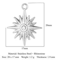 Streetwear Sun Titanium Steel Plating Inlay Rhinestones Zircon 18k Gold Plated Jewelry Accessories sku image 3