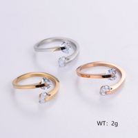 Simple Style Commute Geometric Stainless Steel Plating Inlay Zircon 18k Gold Plated Rose Gold Plated Rings main image 6