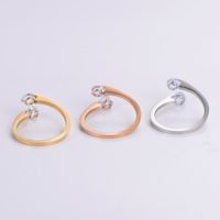 Simple Style Commute Geometric Stainless Steel Plating Inlay Zircon 18k Gold Plated Rose Gold Plated Rings main image 5