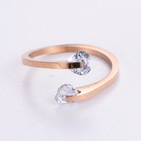 Simple Style Commute Geometric Stainless Steel Plating Inlay Zircon 18k Gold Plated Rose Gold Plated Rings sku image 9
