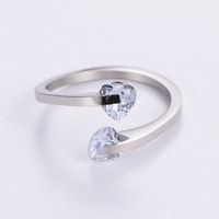 Simple Style Commute Geometric Stainless Steel Plating Inlay Zircon 18k Gold Plated Rose Gold Plated Rings sku image 1