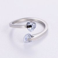 Simple Style Commute Geometric Stainless Steel Plating Inlay Zircon 18k Gold Plated Rose Gold Plated Rings main image 3