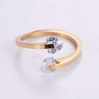 Simple Style Commute Geometric Stainless Steel Plating Inlay Zircon 18k Gold Plated Rose Gold Plated Rings sku image 5