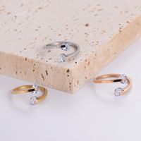 Simple Style Commute Geometric Stainless Steel Plating Inlay Zircon 18k Gold Plated Rose Gold Plated Rings main image 1