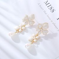 1 Pair Elegant Luxurious Flower Petal Enamel Alloy Drop Earrings main image 4