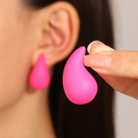 1 Pair Simple Style Commute Water Droplets Plating Alloy Ear Studs main image 1