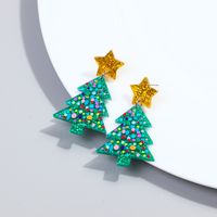 1 Pair Cute Sweet Christmas Tree Arylic Drop Earrings sku image 6