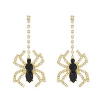 1 Pair Elegant Lady Spider Inlay Alloy Zircon Drop Earrings sku image 2