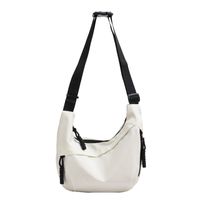 Unisex Canvas Solid Color Basic Dumpling Shape Zipper Shoulder Bag Crossbody Bag sku image 2