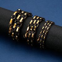 Hip-Hop Solid Color 18K Gold Plated Titanium Steel Wholesale Bracelets Necklace main image 5