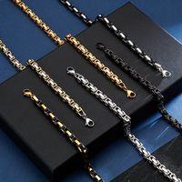 Hip-Hop Solid Color 18K Gold Plated Titanium Steel Wholesale Bracelets Necklace main image 4