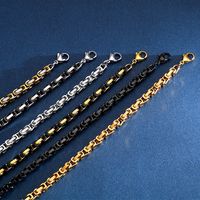 Hip-Hop Solid Color 18K Gold Plated Titanium Steel Wholesale Bracelets Necklace main image 3