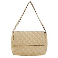 Women's All Seasons Cotton Solid Color Vintage Style Square Flip Cover Shoulder Bag sku image 1