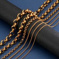 Simple Style Solid Color Titanium Steel Chain 18K Gold Plated Men's Necklace main image 1