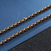 Simple Style Solid Color Titanium Steel Chain 18K Gold Plated Men's Necklace main image 5