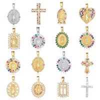 Streetwear Cross Copper Plating Inlay Zircon 18k Gold Plated Charms Jewelry Accessories main image 1