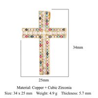 Streetwear Cross Copper Plating Inlay Zircon 18k Gold Plated Charms Jewelry Accessories sku image 24
