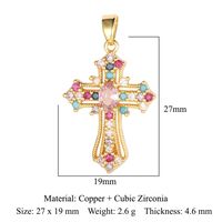 Streetwear Cross Copper Plating Inlay Zircon 18k Gold Plated Charms Jewelry Accessories sku image 12