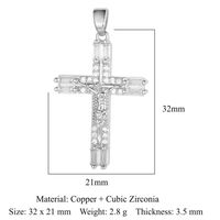 Streetwear Cross Copper Plating Inlay Zircon 18k Gold Plated Charms Jewelry Accessories sku image 13