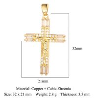 Streetwear Cross Copper Plating Inlay Zircon 18k Gold Plated Charms Jewelry Accessories sku image 14