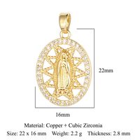Streetwear Cross Copper Plating Inlay Zircon 18k Gold Plated Charms Jewelry Accessories sku image 8