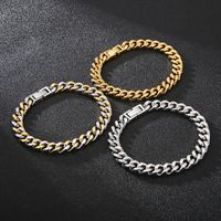 Titanium Steel 18K Gold Plated Hip-Hop Retro Chain Solid Color Necklace main image 1