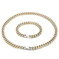 Acier Au Titane Plaqué Or 18K Hip Hop Rétro Chaîne Couleur Unie Collier main image 5