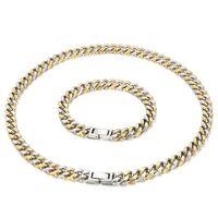 Titanium Steel 18K Gold Plated Hip-Hop Retro Chain Solid Color Necklace main image 5
