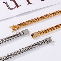 Simple Style Geometric Solid Color Titanium Steel Plating Chain 18K Gold Plated Men's Jewelry Set main image 1