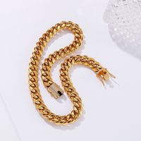 Simple Style Geometric Solid Color Titanium Steel Plating Chain 18K Gold Plated Men's Jewelry Set main image 6