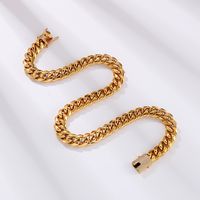 Simple Style Geometric Solid Color Titanium Steel Plating Chain 18K Gold Plated Men's Jewelry Set main image 4