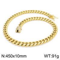 Simple Style Geometric Solid Color Titanium Steel Plating Chain 18K Gold Plated Men's Jewelry Set sku image 4