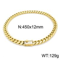 Simple Style Geometric Solid Color Titanium Steel Plating Chain 18K Gold Plated Men's Jewelry Set sku image 5