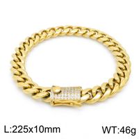 Simple Style Geometric Solid Color Titanium Steel Plating Chain 18K Gold Plated Men's Jewelry Set sku image 2