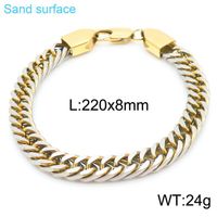 Hip-Hop Simple Style Geometric Solid Color Titanium Steel Plating Chain 18K Gold Plated Men's Jewelry Set sku image 2