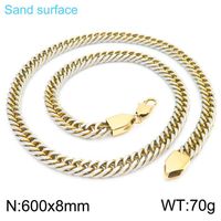 Hip-Hop Simple Style Geometric Solid Color Titanium Steel Plating Chain 18K Gold Plated Men's Jewelry Set sku image 4