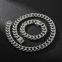 Hip-hop Retro Solid Color Titanium Steel Chain Men's Bracelets Necklace main image 1